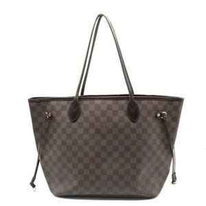 Louis Vuitton Neverfull Damier Ebene Mm Brown Coated Canvas Tote
